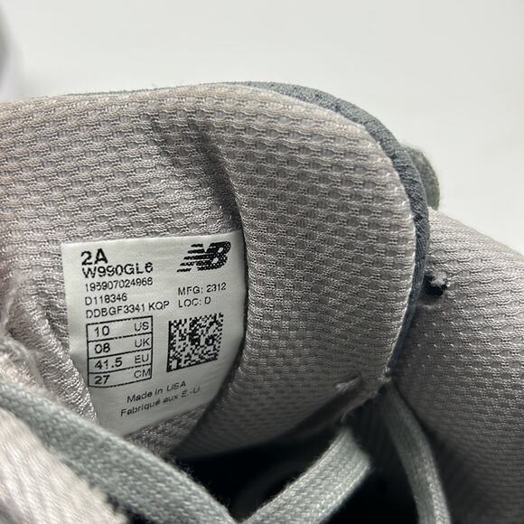 NEW BALANCE 990 v6 WOMEN SIZE 10 2A NARROW ATHLETIC SHOES GRAY MADE IN USA - Picture 10 of 11